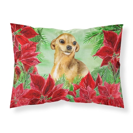Jensendistributionservices Chihuahua Poinsettas Fabric Standard Pillowcase MI2551552